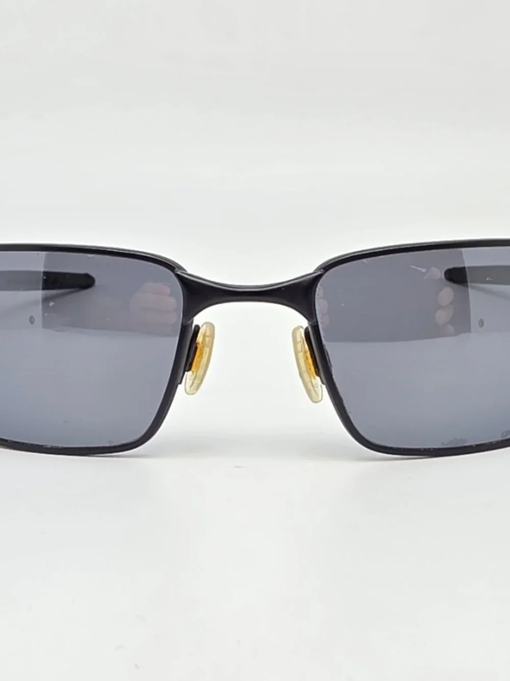 Oakley 12-877 New Square Wire I Black Frame Polarized Black Iridium Sunglasses